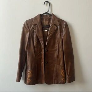 Utex Women's Brown Leather Jacket